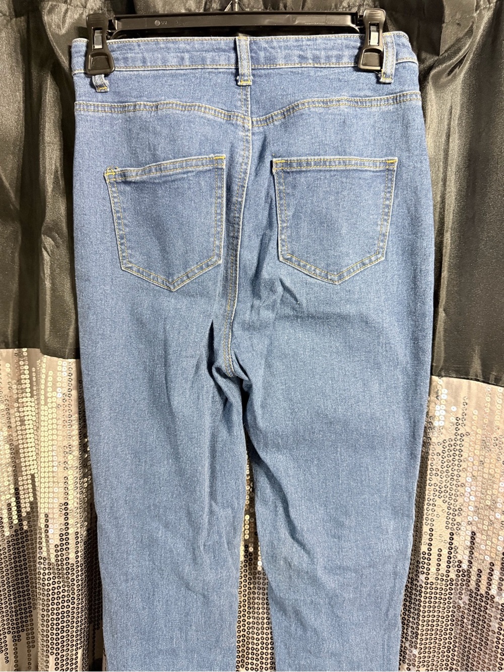 Classic High-Waist Button-Fly Women’s Jeans - Blue - Picture 2 of 2